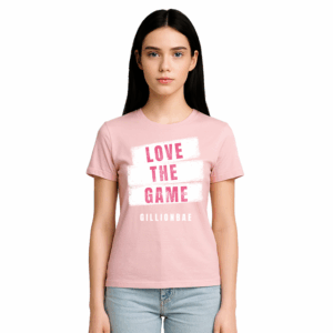 Gillionbae - Pink T-Shirt Love The Game White